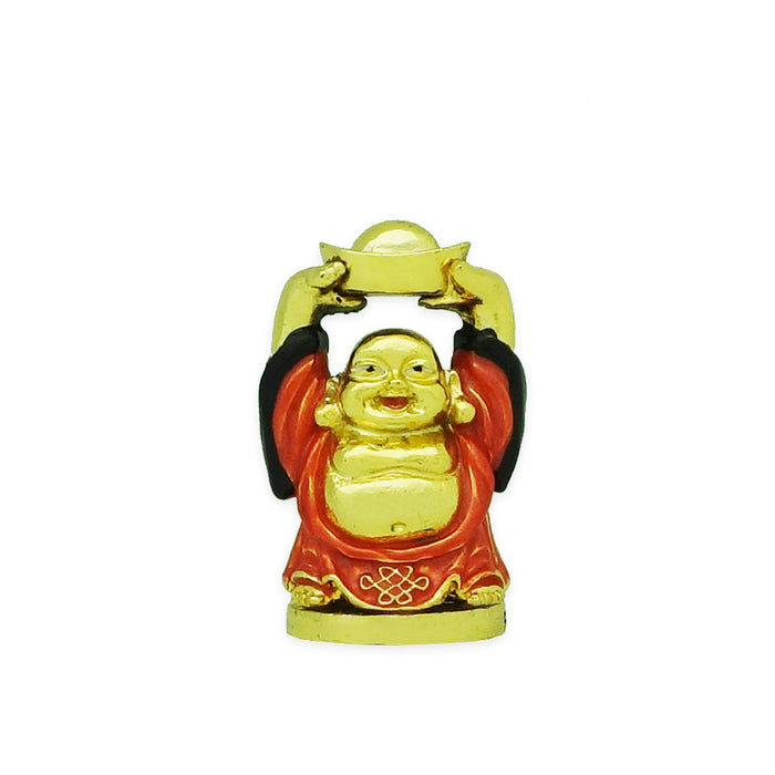 Laughing Buddha Holding Ingot (Red Robe)
