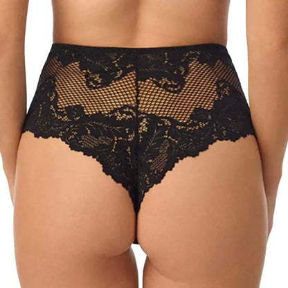 Le Mystere Lace Allure High Waist Thong 7946 Black Back