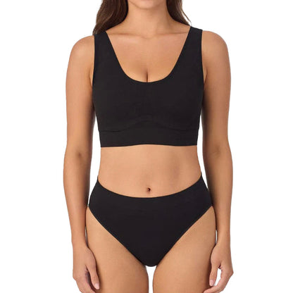 Le Mystere Seamless Comfort Wireless Back Smoother Bra 5317 Black Set