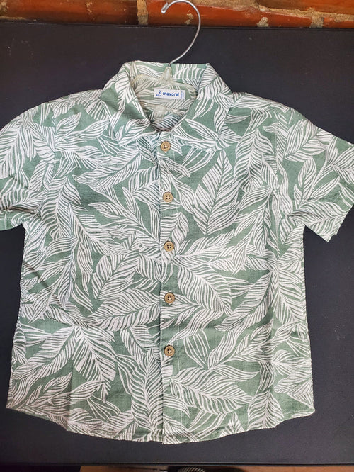 Leaf Print Button Shirt