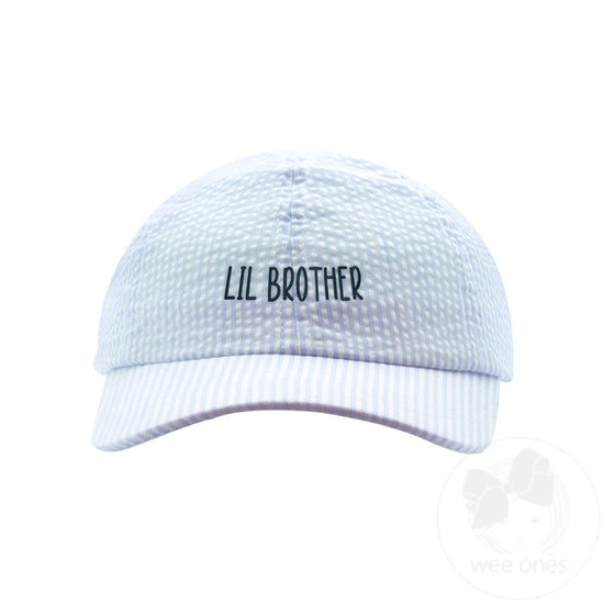 Lil Brother Blue Seersucker Ball Cap