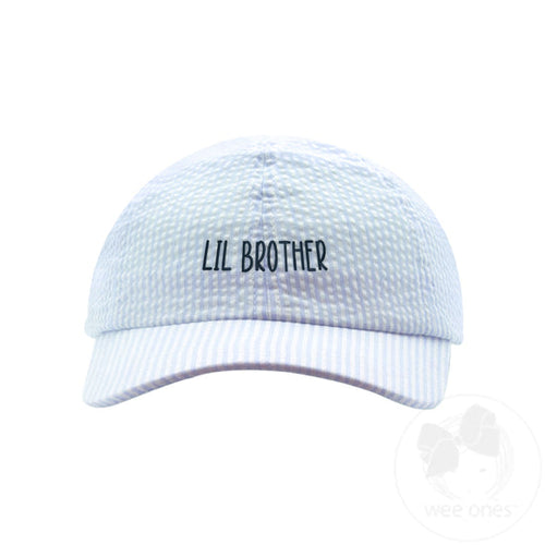 Lil Brother Blue Seersucker Ball Cap