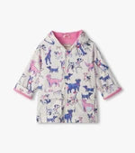 Little Pups Snap Rain Coat-Sea Salt