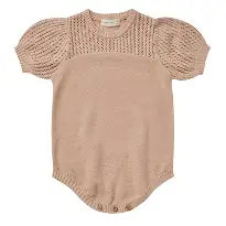 Melon Pointelle Knit  Romper