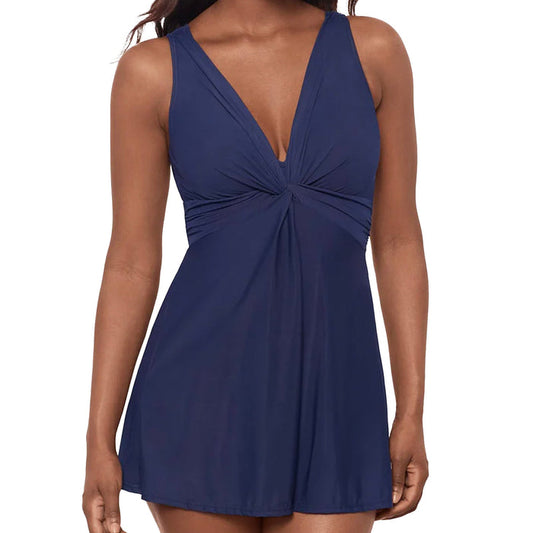 Miraclesuit Marais Swim Dress 6516635 Midnight Front