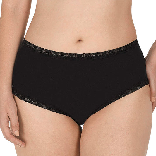 Natori Bliss Cotton Full Brief Panty 755058 Black Front
