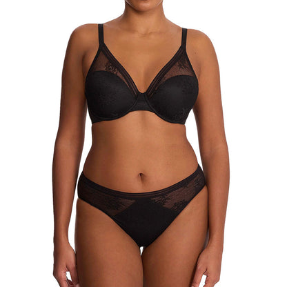 Natori Love Lace Full Coverage Plunge T-Shirt Bra 731351 Black Set