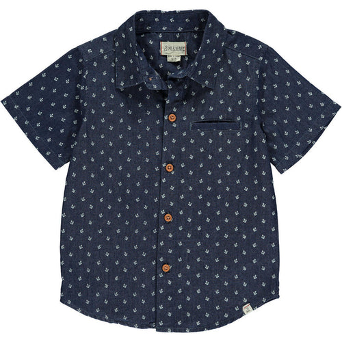 Navy Anchor Woven Shirt