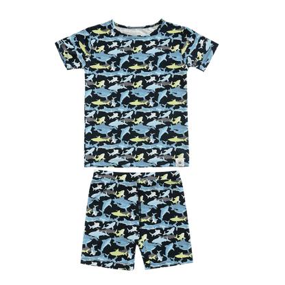 Neon Sharks Summer Pajama Set