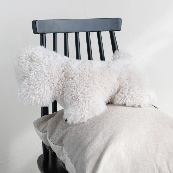 New Zealand Lamb Fur Dog-Shaped Pillow