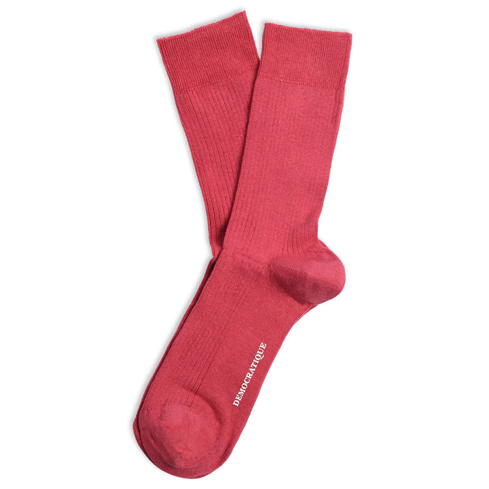 Originals Fine Rib Socks Light Rosso - Democratique Socks