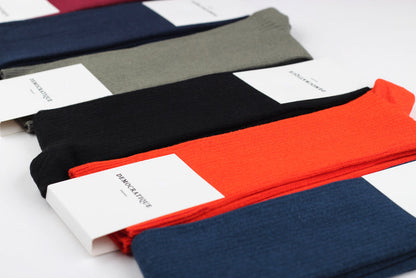 Democratique Socks Originals Fine Rib Organic Cotton Okker Orange - Democratique Socks
