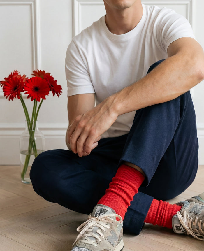 Originals Fine Rib Socks Red Moon