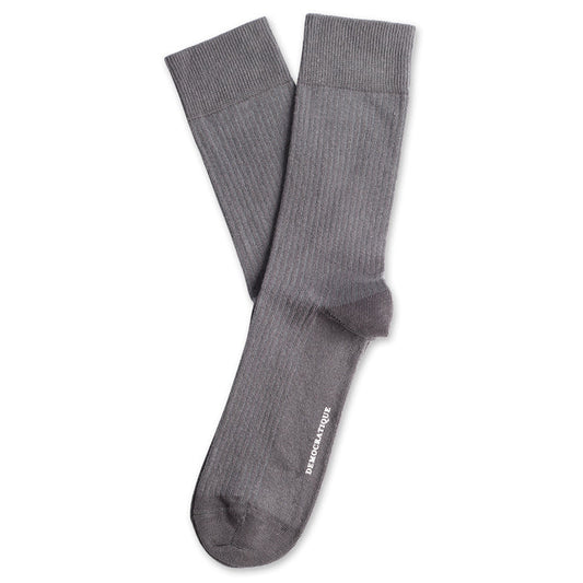 Originals Fine Rib Socks Soft Charcoal - Democratique Socks