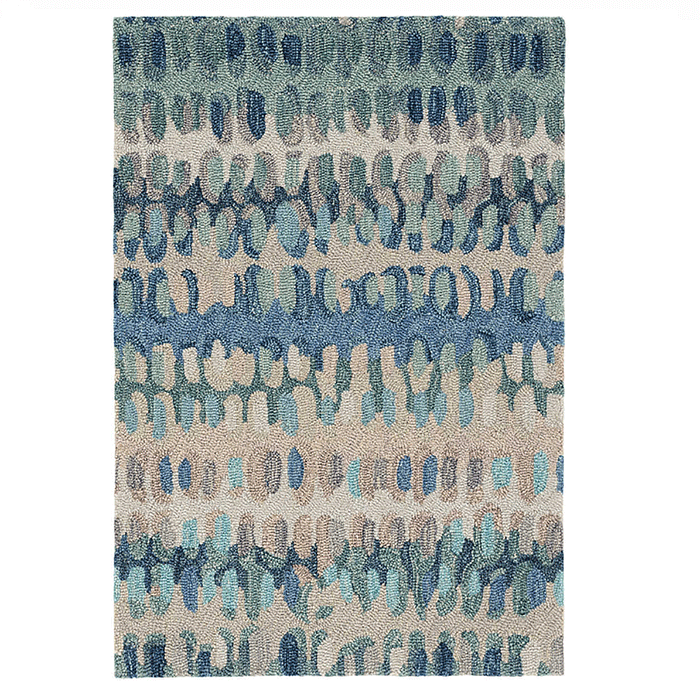 Maine Cottage Paint Chip Blue Micro Hooked Wool Rug | Maine Cottage¨