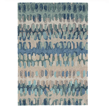 Maine Cottage Paint Chip Blue Micro Hooked Wool Rug | Maine Cottage¨