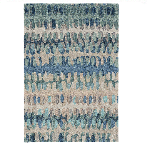 Maine Cottage Paint Chip Blue Micro Hooked Wool Rug | Maine Cottage¨