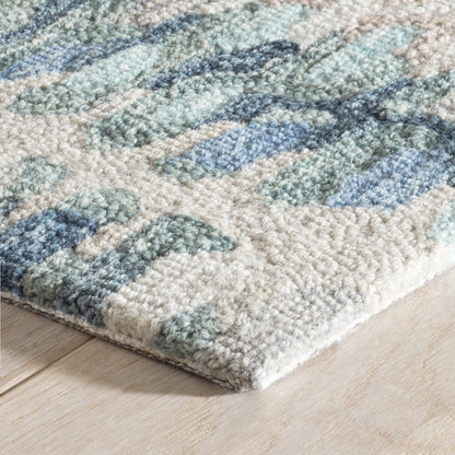 Maine Cottage Paint Chip Blue Micro Hooked Wool Rug | Maine Cottage¨