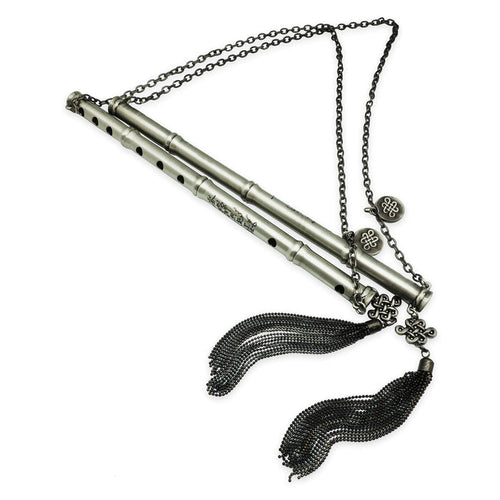 Pair of Bamboo Flutes (Silver)
