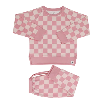 Pink Checker Moody Jog Set