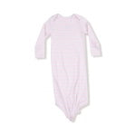 Pink Multi Stripe Ribbed Knit Knotted Gown-0/3 month