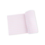 Pink Multi Stripe Ribbed Knit Swaddle Blanket