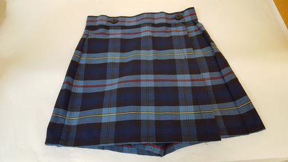 Plaid button front skort