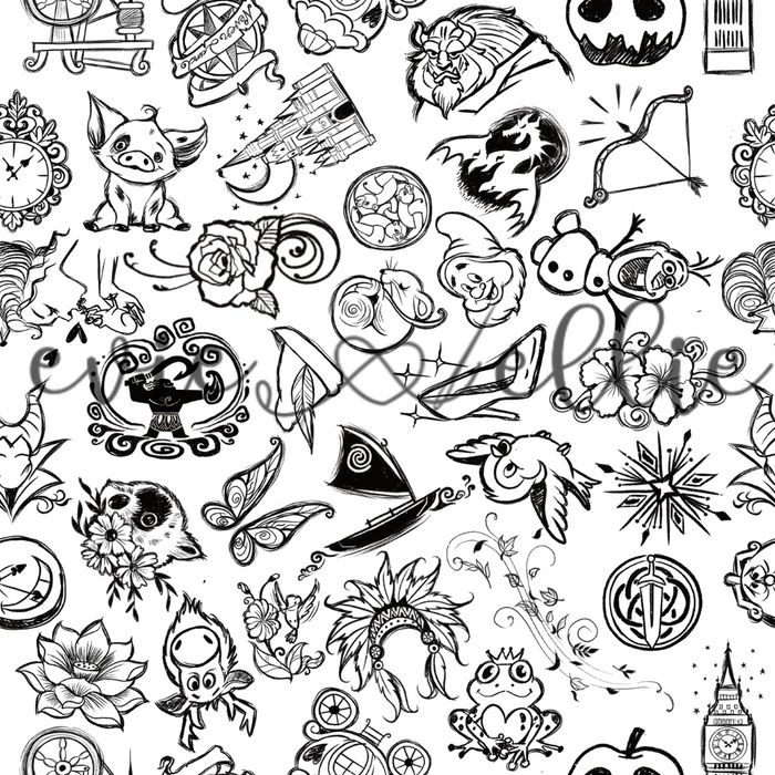 Princess Tattoos-- Multiple Colors