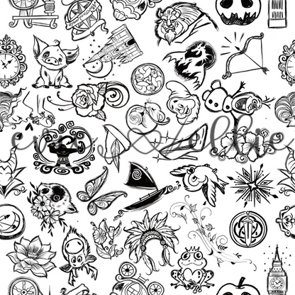 Princess Tattoos-- Multiple Colors