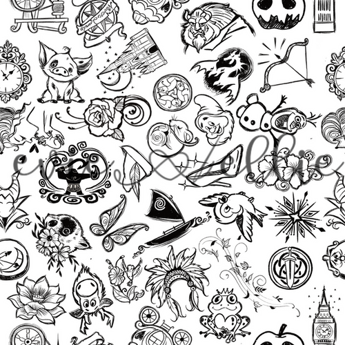 Princess Tattoos-- Multiple Colors