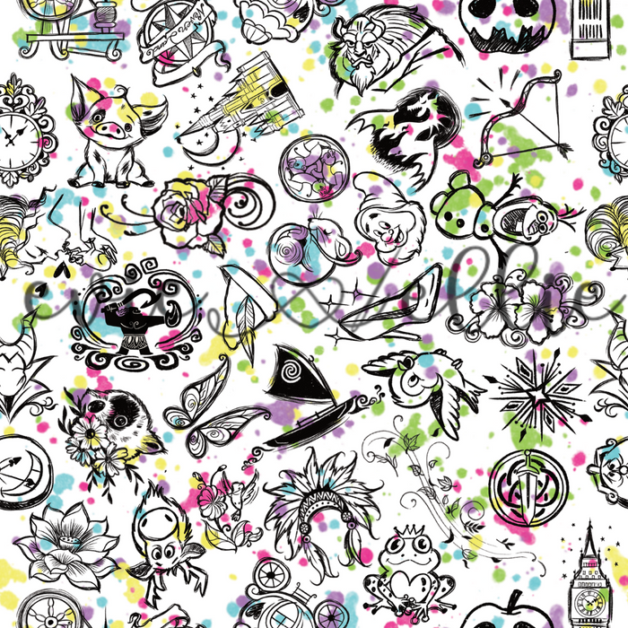 Princess Tattoos-- Multiple Colors