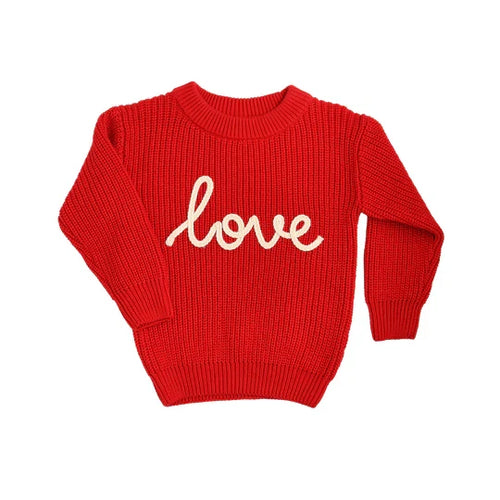 Red Love Sweater-6/12 month