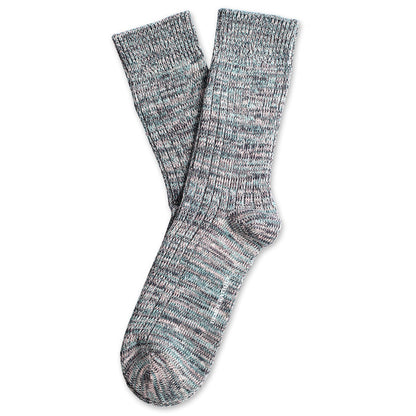 Relax Heavy Rib Supermelange Irr / Navy / Soft Charcoal / Pale Pink / Off White - Democratique Socks