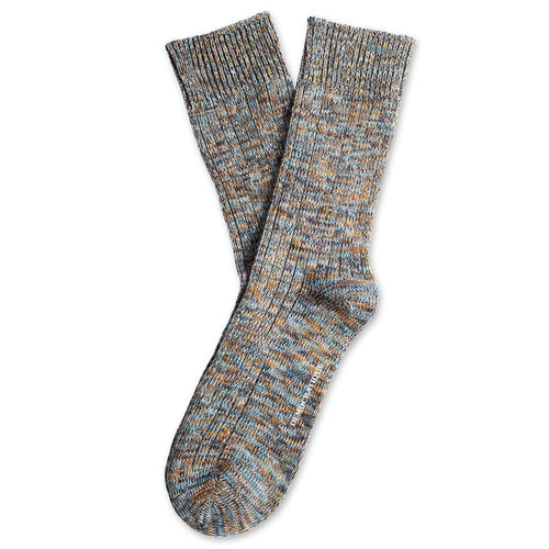 Relax Heavy Rib Supermelange Old Gold / Navy / Irr / Hot Chocolate / Off White - Democratique Socks