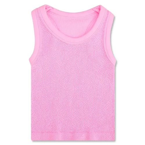 Rose Smocked Racerback Tank Top