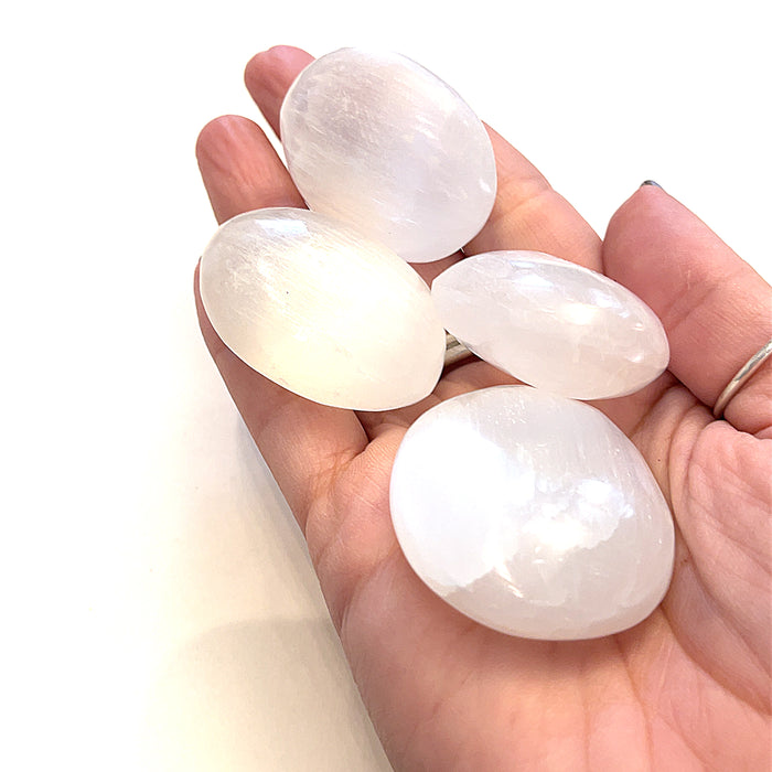 Selenite Palm Stone Gemstone