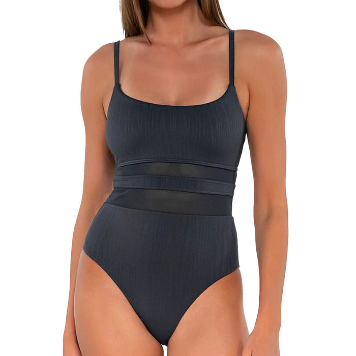 Sunsets Alexia One Piece Swimsuit 136 Slate Seagrass Texture Front