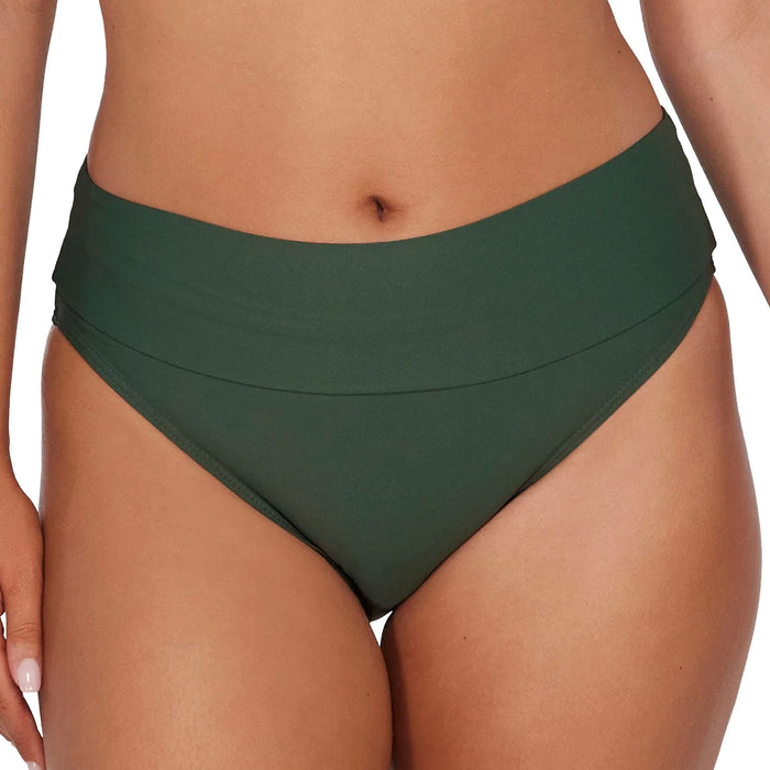 Sunsets Hannah High Waist Bikini Bottom 33B Island Green Folded View