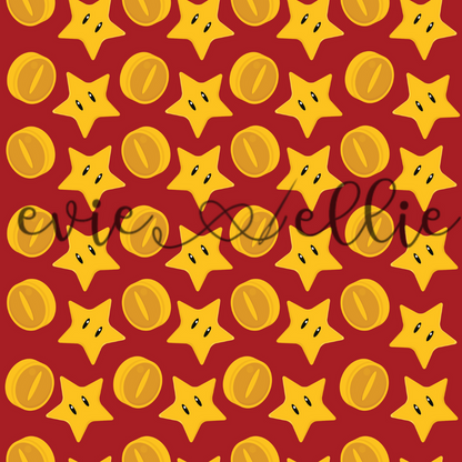 Super Plumber Bros Coins and Stars- Multiple Colors