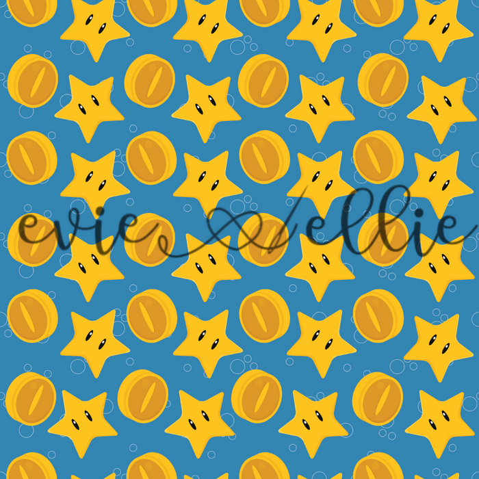 Super Plumber Bros Coins and Stars- Multiple Colors