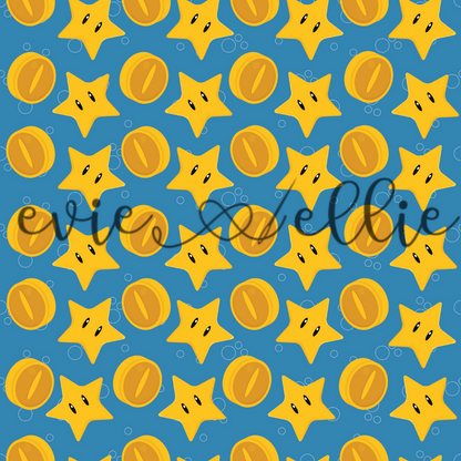 Super Plumber Bros Coins and Stars- Multiple Colors