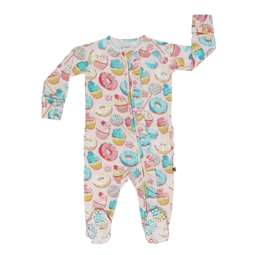 Sweet Tooth Ruffle Zip Footie