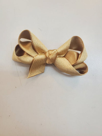 Tiny Glitter Satin Overlay Bow
