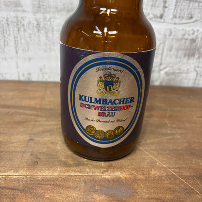 Vintage Kulmbacher Schweizerhof Brau Amber Glass Bottle