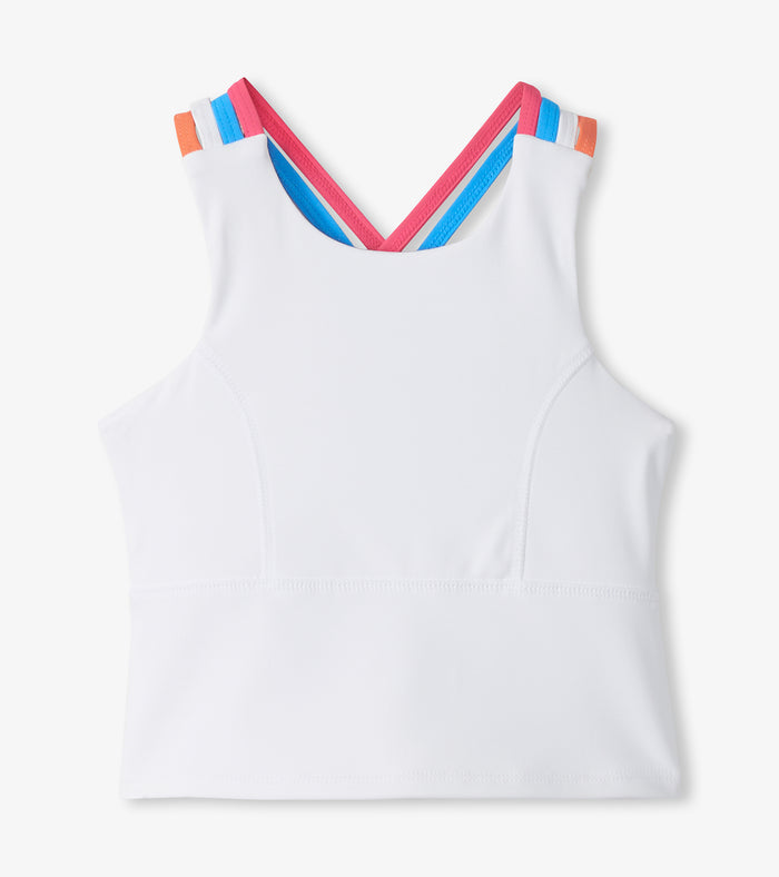 White Strappy Active Tank
