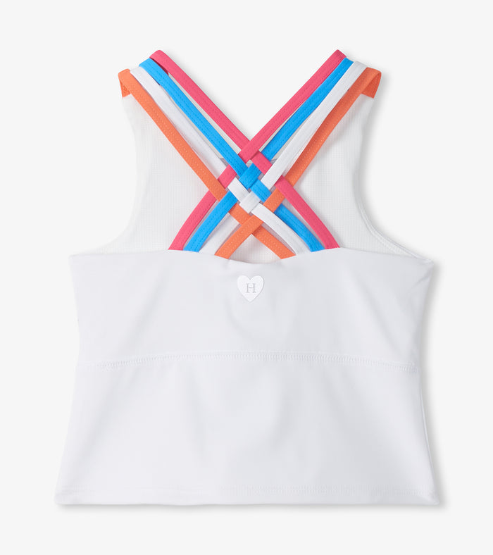 White Strappy Active Tank
