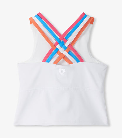 White Strappy Active Tank