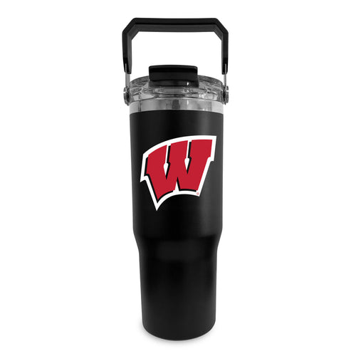 Wisconsin Badgers 32oz Stainless Bucket Handle Tumbler