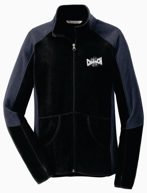 Women's Full Zip Black/Gray Colorblock Jacket with Crunch Logo