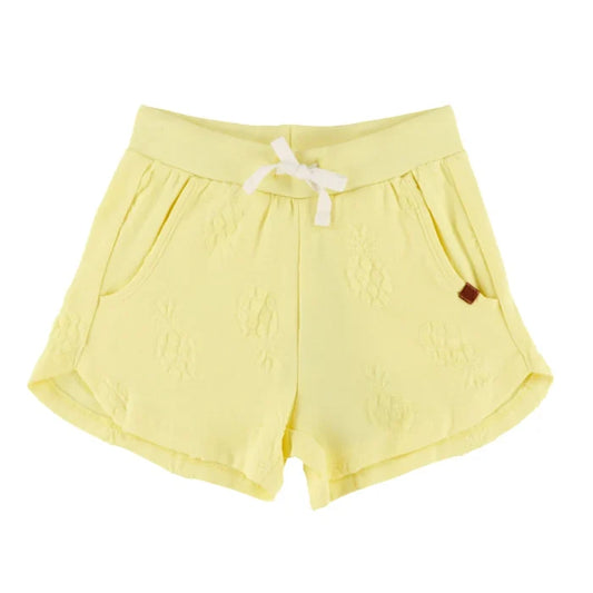 Yellow Embossed Shorts